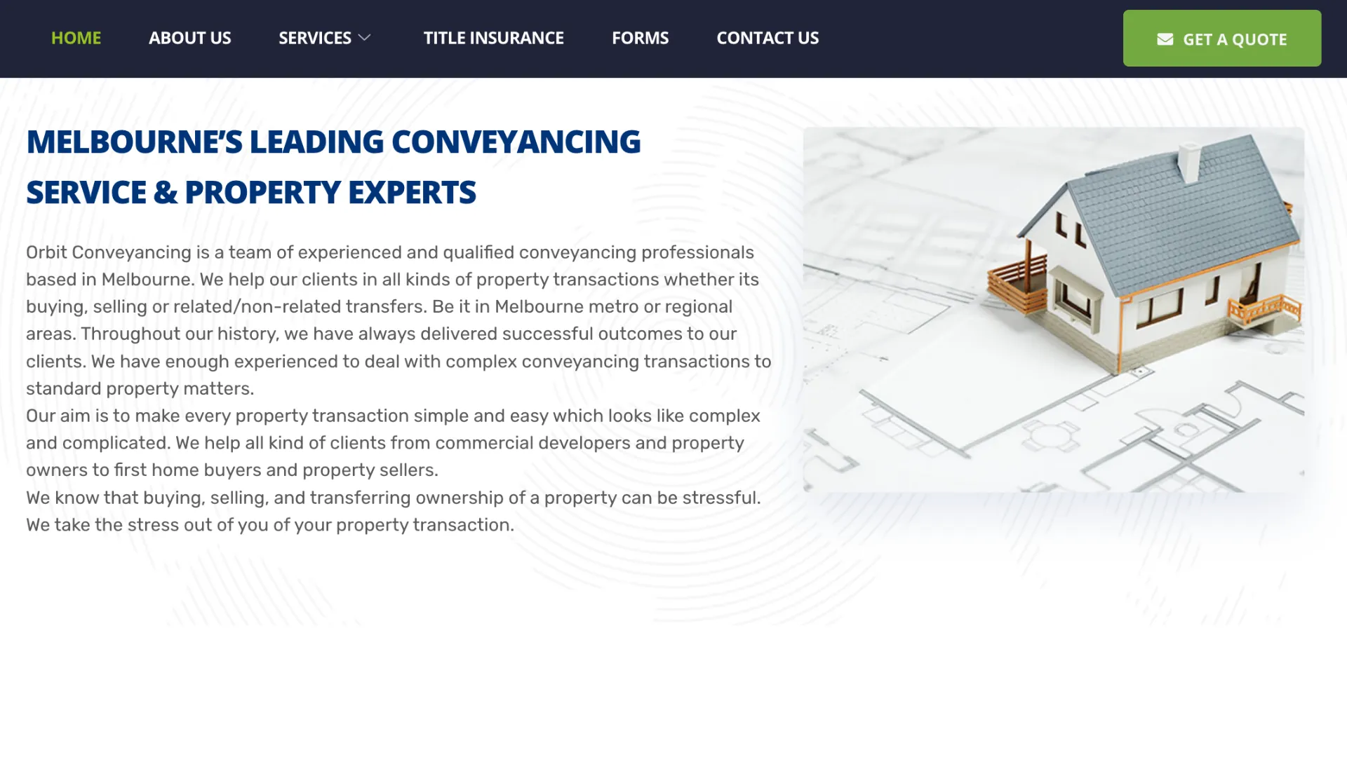 Orbit Conveyancing website, image 2