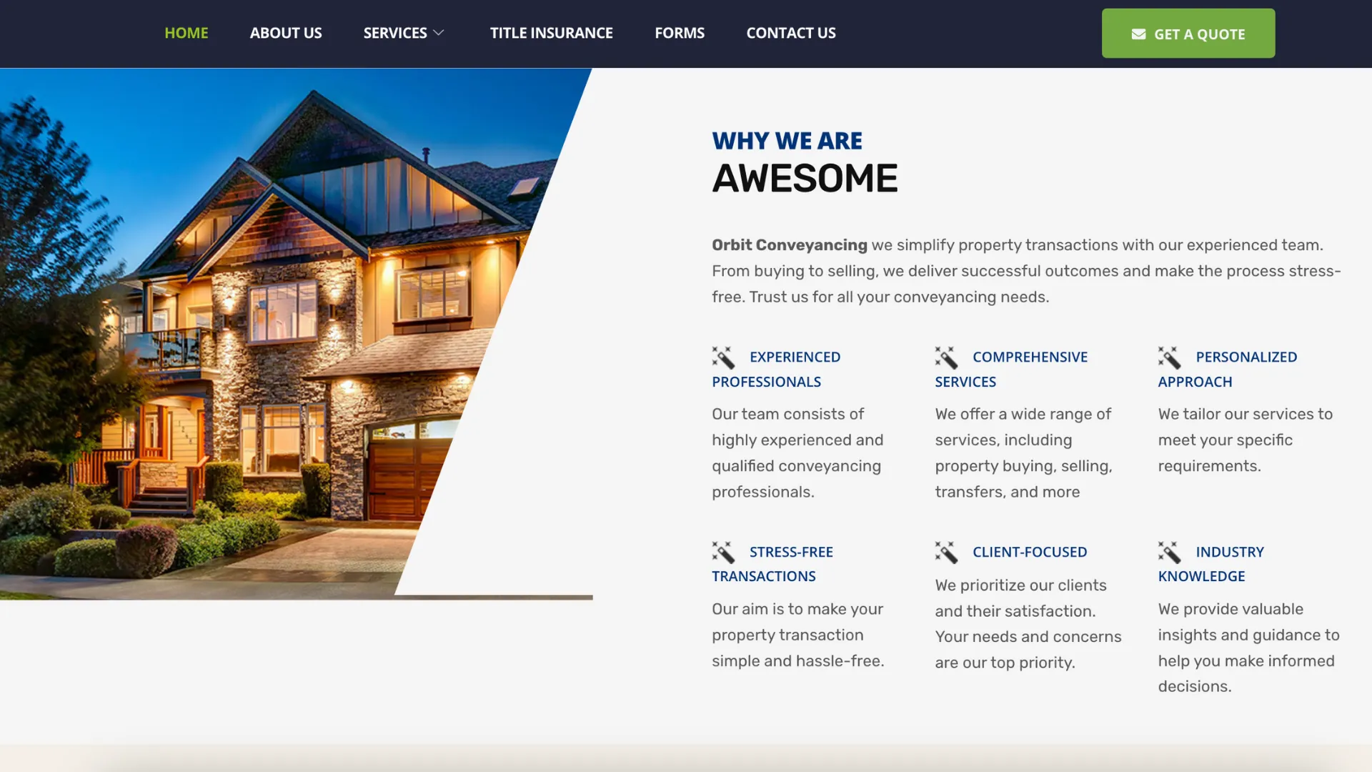 Orbit Conveyancing website, image 4